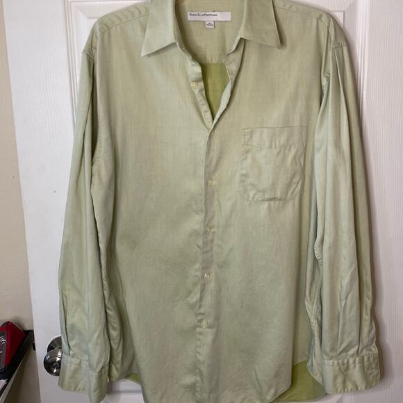 Perry ELLIS portfolio, green, men’s shirt button up - Picture 1 of 4